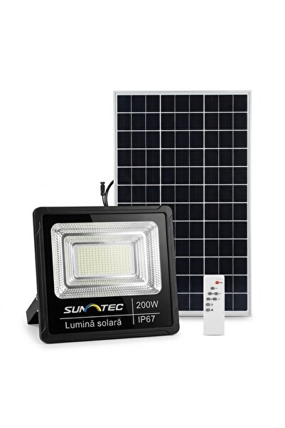 OEM SUNTEC 200W Ηλιακό Φωτιστικό Εξωτερικού Χώρου, LED, Αδιάβροχο IP67, με Πά...