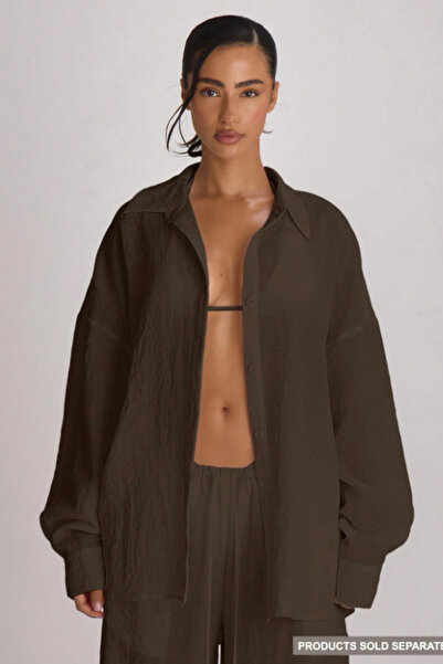 COOL TARZ Γυναικείο λινό πουκάμισο oversized – Καλοκαιρινό με ελαφριά υφή, άν...