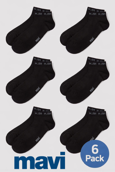 Mavi Men's Black (6 Pairs) Booties Socks