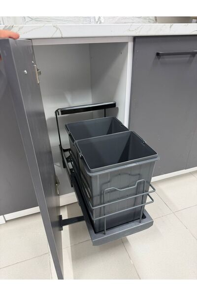 Huzuraksesuar Dolap Içi Çöp Kovası Teleskopik Raylı Plastik Gövde Çöp Kovası ...