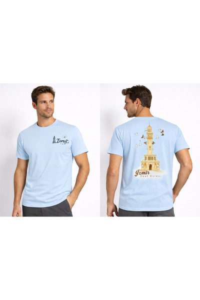 VODEXA Tricou oversize pentru bărbați, cu imprimeu İZMİR, 100% bumbac, croial...