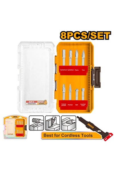 Ingco Σετ Φρέζες Διαξονικές 8 τεμαχίων AKDL 10801