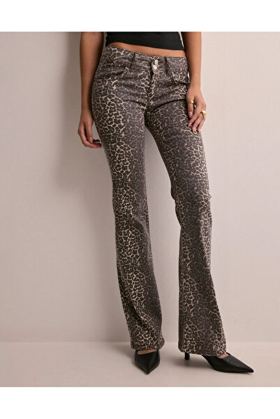 Messy Girls Τζιν και παντελόνια ισπανικής κατασκευής με χαμηλή μέση, λεοπάρ σ...