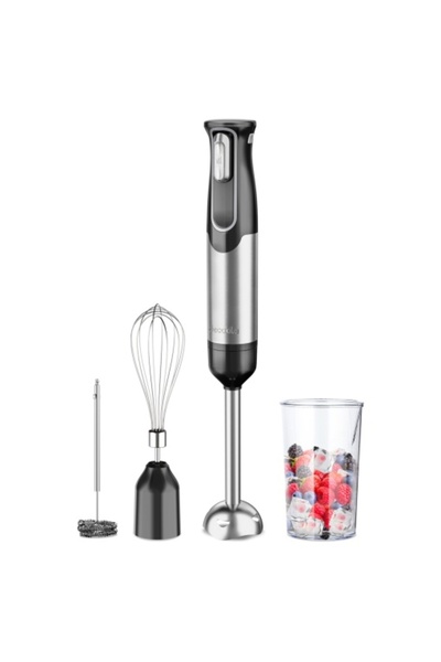 Decakila Μπλέντερ Μίξερ με Μπαταρία 4 σε 1 Μαύρο/Ανοξείδωτο Ατσάλι