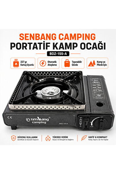 SENBANG Camping Portatif Kamp Ocağı Kartuşlu Çantalı Mini Ocak Piknik ve Kamp...
