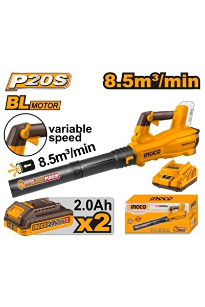 Ingco Φυσητήρας Φύλλων 20 V Ρυθμιζόμενη Ταχύτητα 2 Μπαταρίες CABLI 20428 E