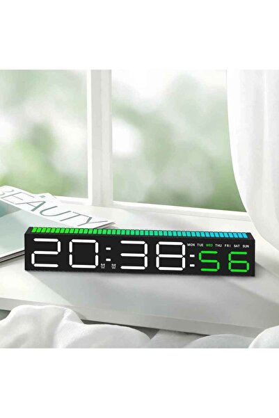 Monozone Dijital LED Masa Saati (Ses Ritim Sensörlü) RGB Işıklı Alarm Saat Mü...