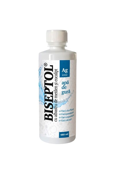 Biseptol Στοματικό διάλυμα με ιονικό Ασήμι 5ppm, Μεθυλενούχο Μπλε και Ευκάλυπ...