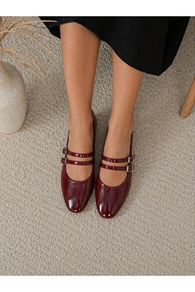 FootFrenzy Γυναικεία παπούτσια μπαλαρίνες από λουστρίνι με διπλή πόρπη Noir –...