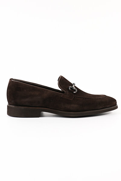 Tuna Ανδρικά παπούτσια Loafer από γνήσιο δέρμα σε καφέ χρώμα - 0161
