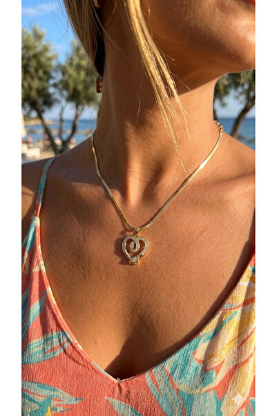 İNN JEWELLERY Steel Necklace, Anti-Tarnish, Anti-Allergic, Vintage Zircon Fig...