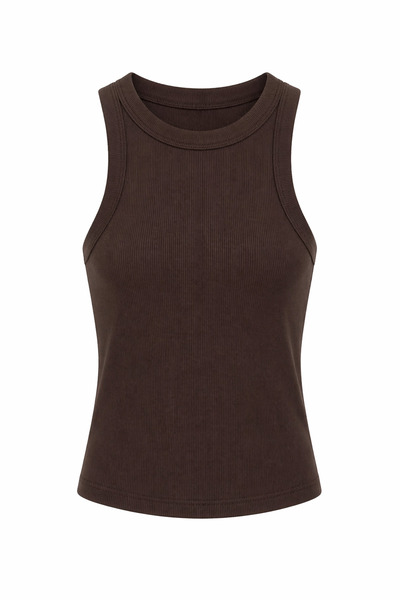 HAZELANNA Tricou sport maro cu șnururi