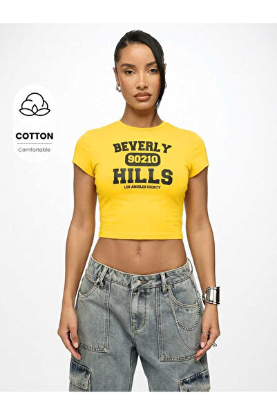 OVER HEAD Γυναικείο μπλουζάκι Beverly με τύπωμα Bayb Κοντό