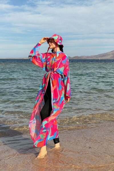 Şulemoda Giyim Μακρύ παρεό με γεωμετρικά σχέδια