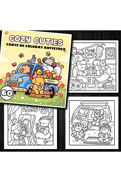 COZY Carte de colorat - 60 de ilustratii - Cuties