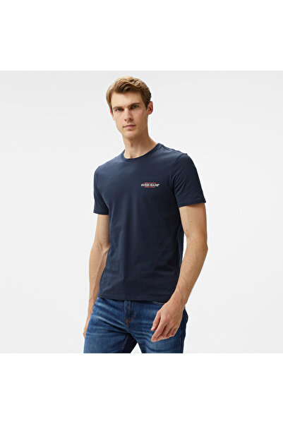 Guess Slim America Organic Cotton 160Gsm Erkek Lacivert T-Shirt