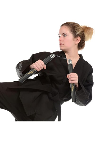 S.d.f Ausemku Nunchucks - Safe Foam Rubber Training Nunchucks/Nunchakus with Steel Chain - 2 Pack Black