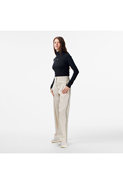 Calvin Klein Cotton Twill Logo Stripe Kadın Beyaz Pantolon