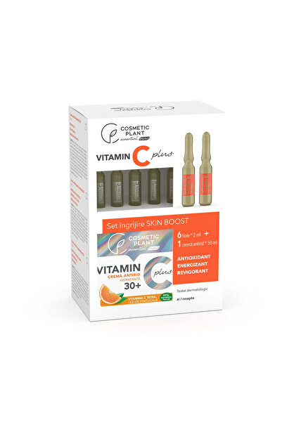 Cosmetic Plant Set de îngrijire 6 fiole Skin Boost cu Vitamina C Plus + cremă...