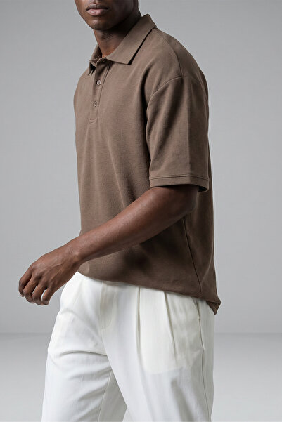 KHAYN Men's Comfort Fit Polo Collar Buttoned Cotton T-Shirt K8031Pt