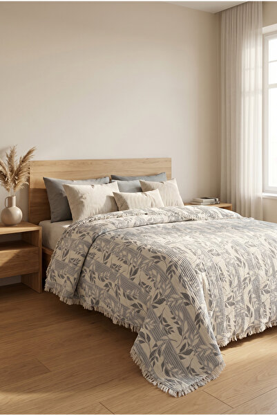 Shopyteks 100% βαμβακερό κάλυμμα κρεβατιού μουσελίνας 5 στρώσεων με επένδυση ...