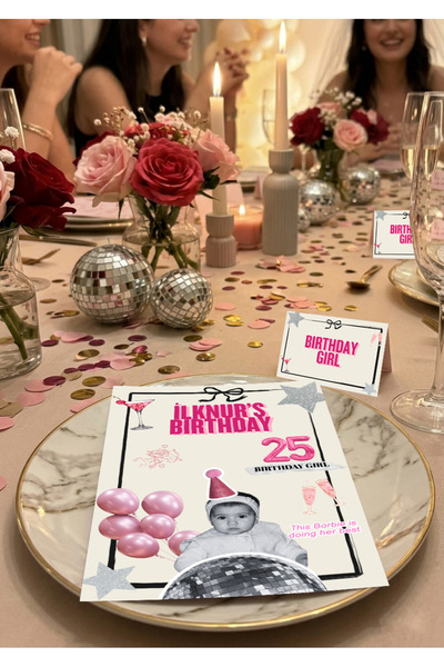 ZaiStudio Kişiye özel Bride to be - Doğum günü parti davetiye ve masa kart se...
