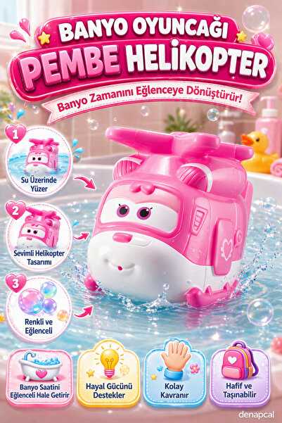 DENAPCAL Uçak Banyo Oyuncağı Sevimli Uçak Figürlü Bebek Küvet ve Duş Oyuncağı