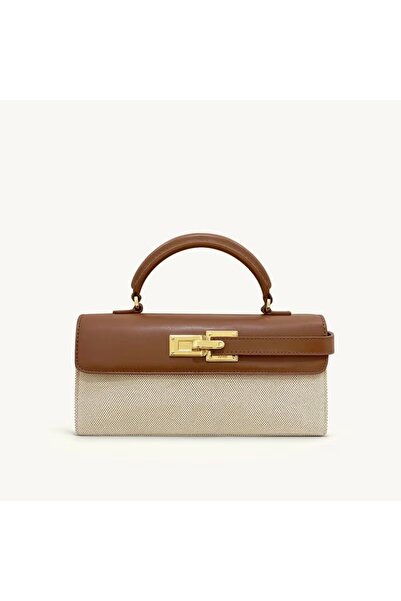 FA.accessories حقيبة يد نسائية بمقبض علوي – قماش بني (لايوجد استبدال ولا استر...