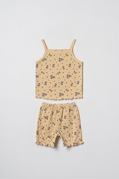 HAFY BABY Floral Patterned, Baby Girl, Summer Strap Tank Top and Shorts Set