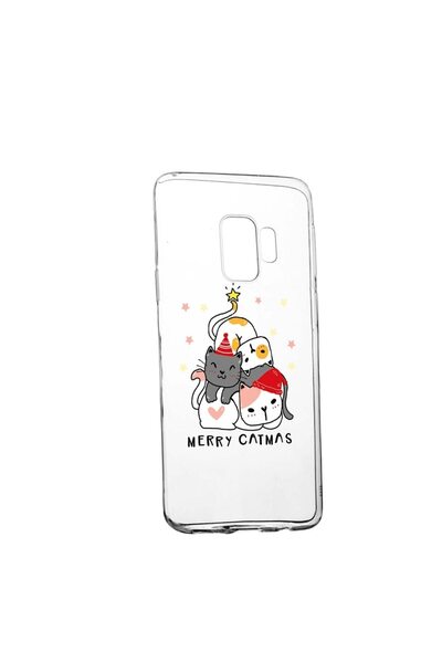 bestcase Θήκη σιλικόνης συμβατή με Samsung Galaxy S9, Merry Catmas, ανθεκτική...