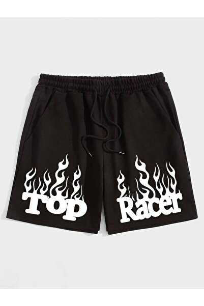 CLASSY.MODA Unisex γραφικά τυπωμένα μαύρα σορτς Streetwear Άνετη εφαρμογή