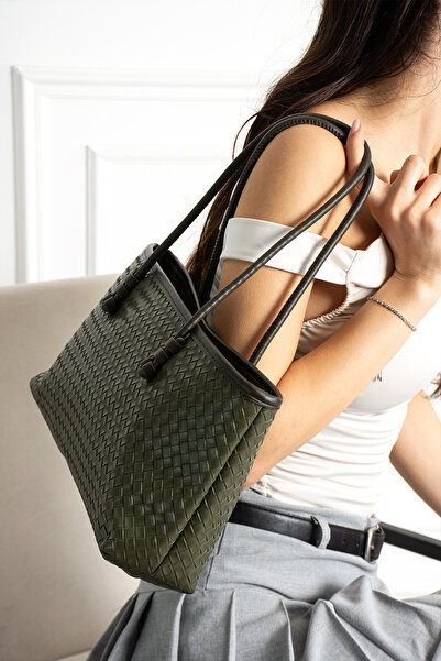 unique crane bags Kadın Lüks Örgü Desenli Omuz Çantası İtalyan Stil Kol Çantası