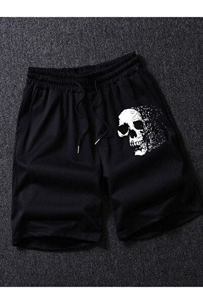 CLASSY.MODA Unisex γραφικά τυπωμένα μαύρα σορτς Streetwear Άνετη εφαρμογή