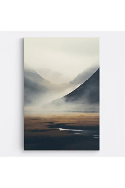OEM Tablou pe pânză Peisaje WOWCanvas, Munți în Profundă Misterie, 100 x 150 cm