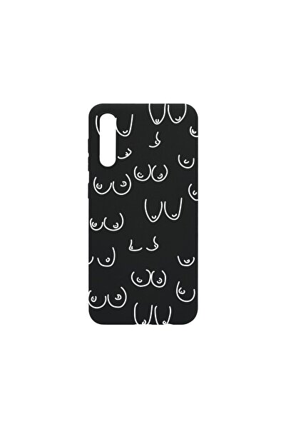 bestcase Тънък силиконов калъф 0.8ММ, съвместим със Samsung Galaxy A50, Boobs...