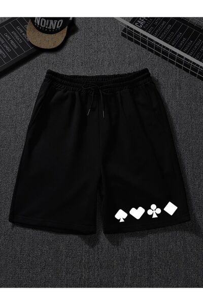 CLASSY.MODA Unisex γραφικά τυπωμένα μαύρα σορτς Streetwear Άνετη εφαρμογή