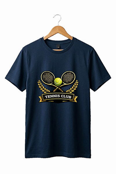 onsrawear تي شيرت قطني أساسي للجنسين بتصميم ريترو تنس كلوب مطبوع عليه رسومات ...