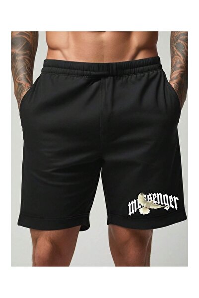 CLASSY.MODA Unisex γραφικά τυπωμένα μαύρα σορτς Streetwear Άνετη εφαρμογή