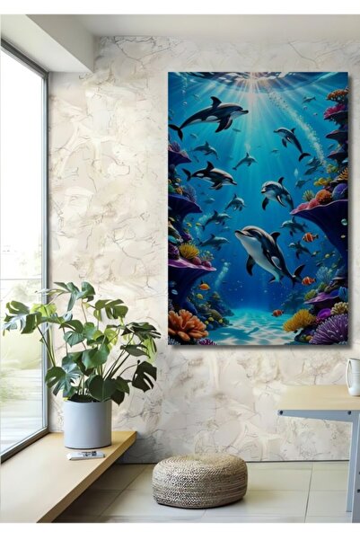 Teona Ahşap Μαγικό ξύλινο διακοσμητικό τραπέζι με εφέ ακουαρέλας με θέμα τα δ...