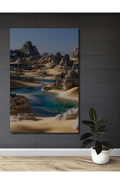 Teona Ahşap Ξύλινο διακοσμητικό τραπέζι με εμφάνιση ακουαρέλας σε θέμα την έν...