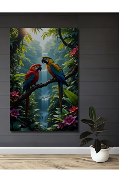 Teona Ahşap Τροπικοί Παπαγάλοι του Παραδείσου, Ξύλινο Διακοσμητικό Τραπέζι με...