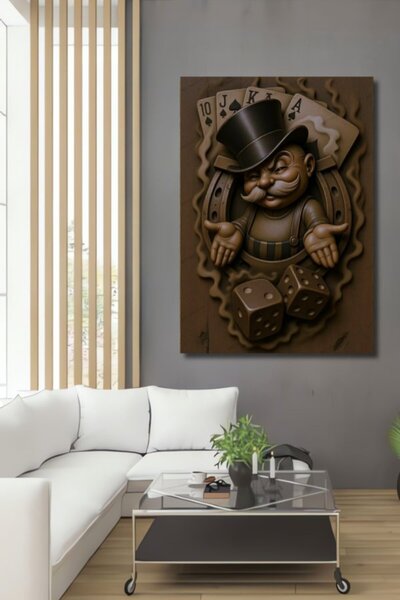 Teona Ahşap Σχέδιο Χαρακτήρων Τυχερού Τζόγαδου Ξύλινο Διακοσμητικό Τραπέζι γι...