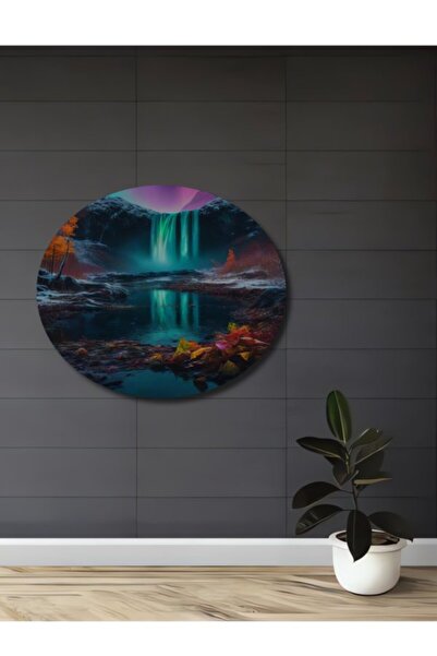 Teona Ahşap Ξύλινο διακοσμητικό τραπέζι με εφέ μαγικού καταρράκτη και βόρειων...