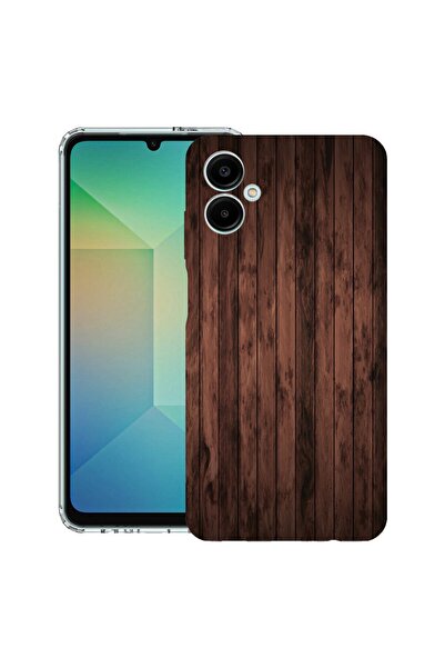 bestcase Калъф за Samsung Galaxy A06 5G, Удароустойчив 1.5ММ, Орехово дърво, ...
