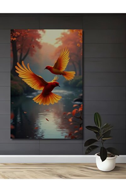 Teona Ahşap Οι φτερωτοί πουλιά χορεύουν στη λίμνη - Ξύλινο διακοσμητικό τραπέ...