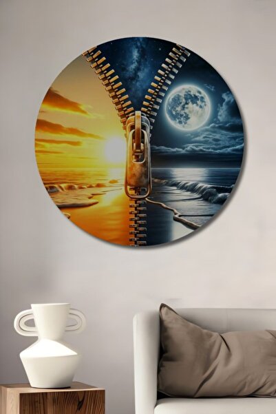 Teona Ahşap Ξύλινο διακοσμητικό τραπέζι με σχέδιο φερμουάρ που απεικονίζει το...