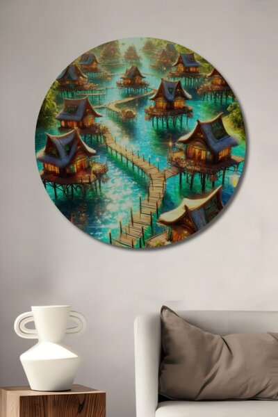 Teona Ahşap Στρογγυλά Τροπικά Ξύλινα Διακοσμητικά Τραπέζια για Σπίτι, Είσοδο,...