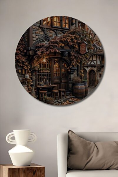 Teona Ahşap Στρογγυλό Ξύλινο Διακοσμητικό Τραπέζι Ξενοδοχείου Χωριού για Σπίτ...