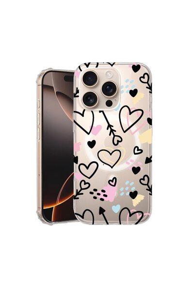 bestcase Θήκη για Apple iPhone 16 Pro, MagSafe Αντικραδασμική, Σύμβολα Αγάπης...