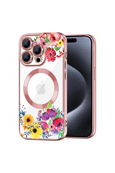 bestcase Πολυτελής Θήκη MagSafe, Συμβατή με Apple iPhone 15 Pro, Λουλούδια, Ε...